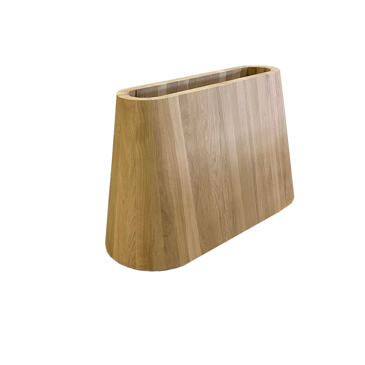 Houten tafelpoot - Kokerpoot conisch breed AB eikenhout