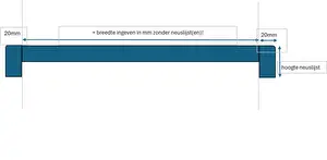 Overzet traptrede met dubbele neuslijst - technische tekening