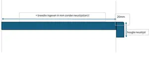 Overzet traptrede met enkele neuslijst - technische tekening