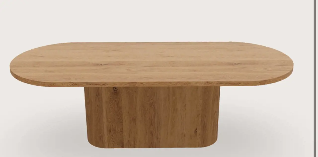 Breed recht met Plat ovaal blad